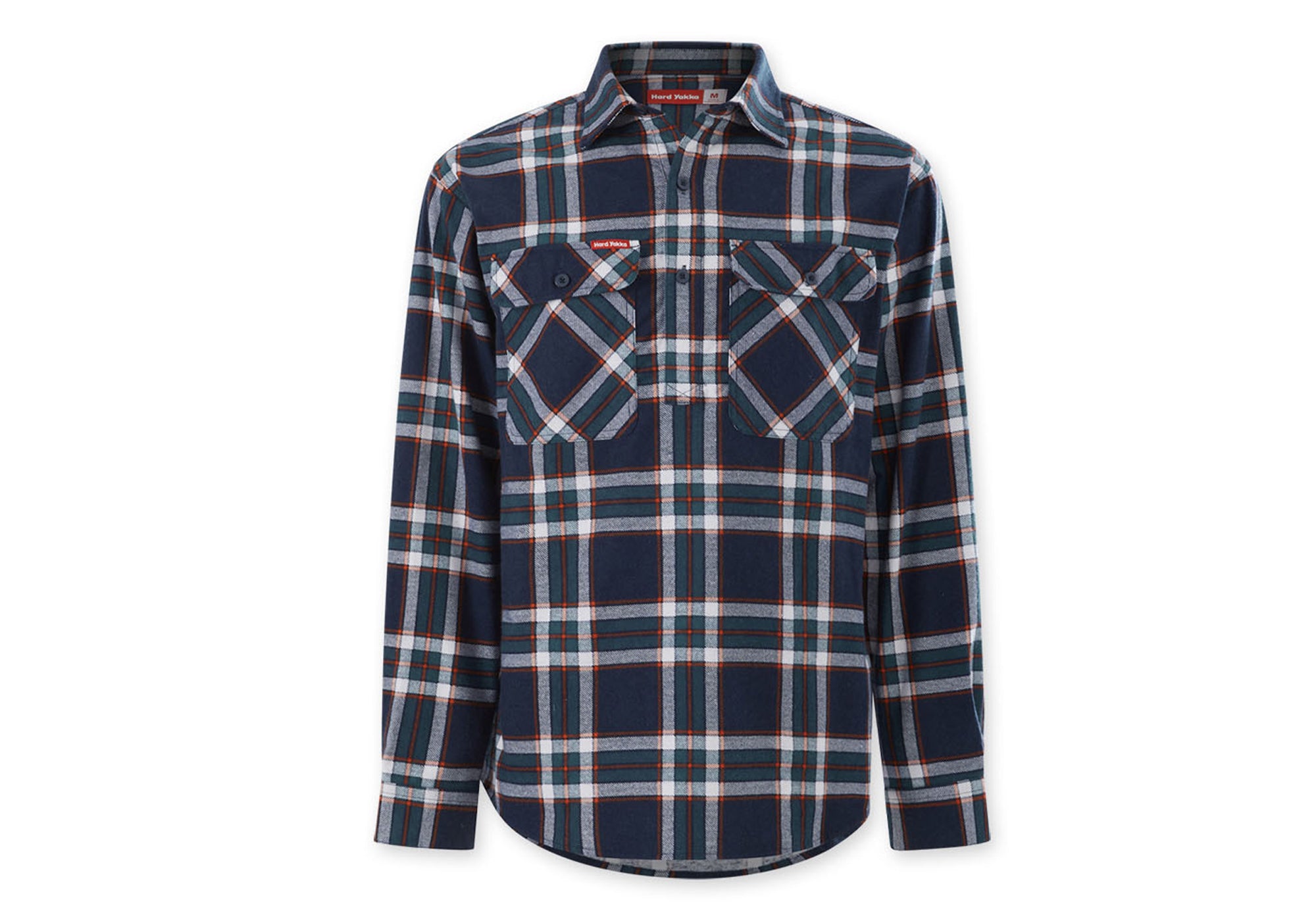 Navy Orange Check