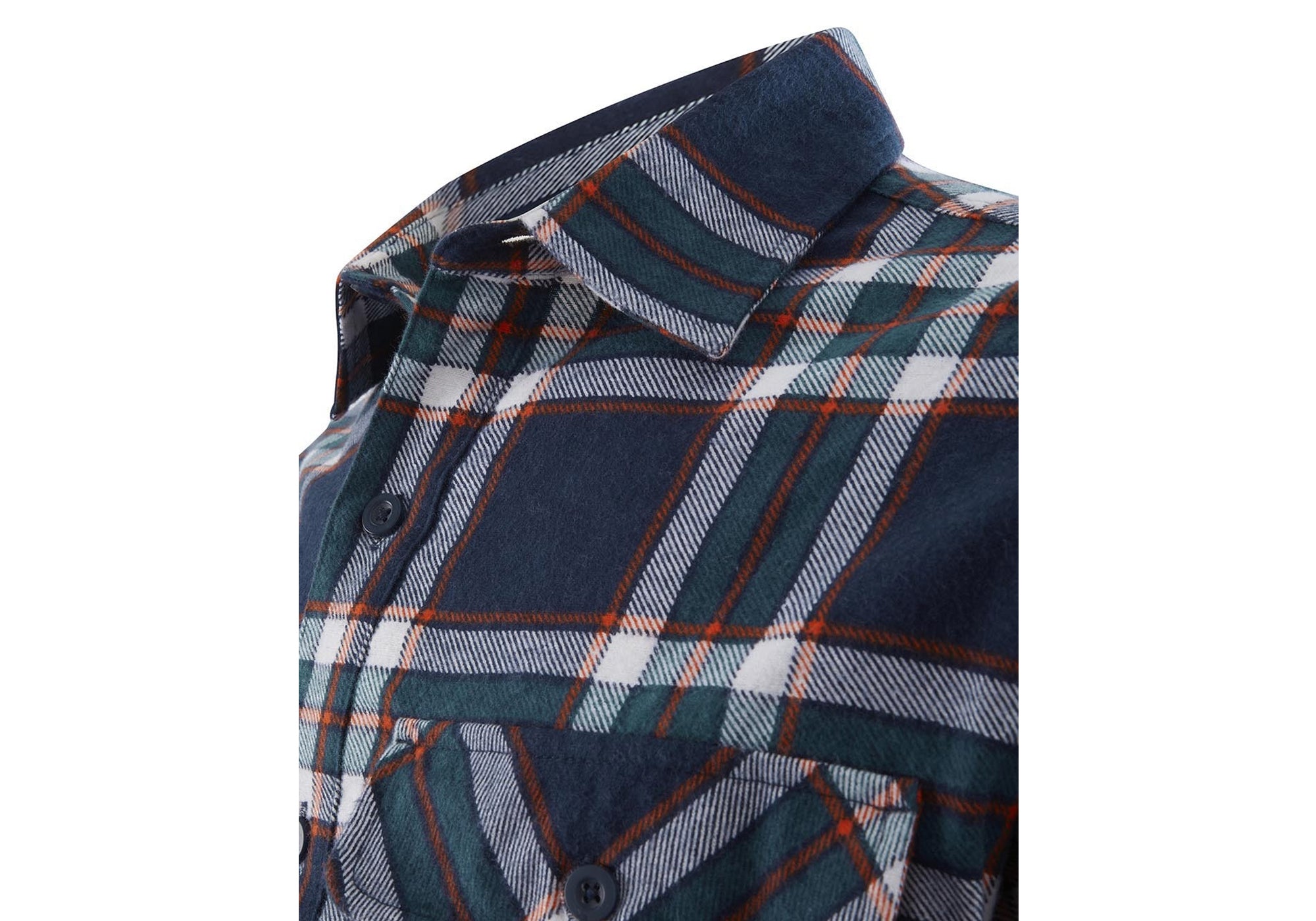 Navy Orange Check