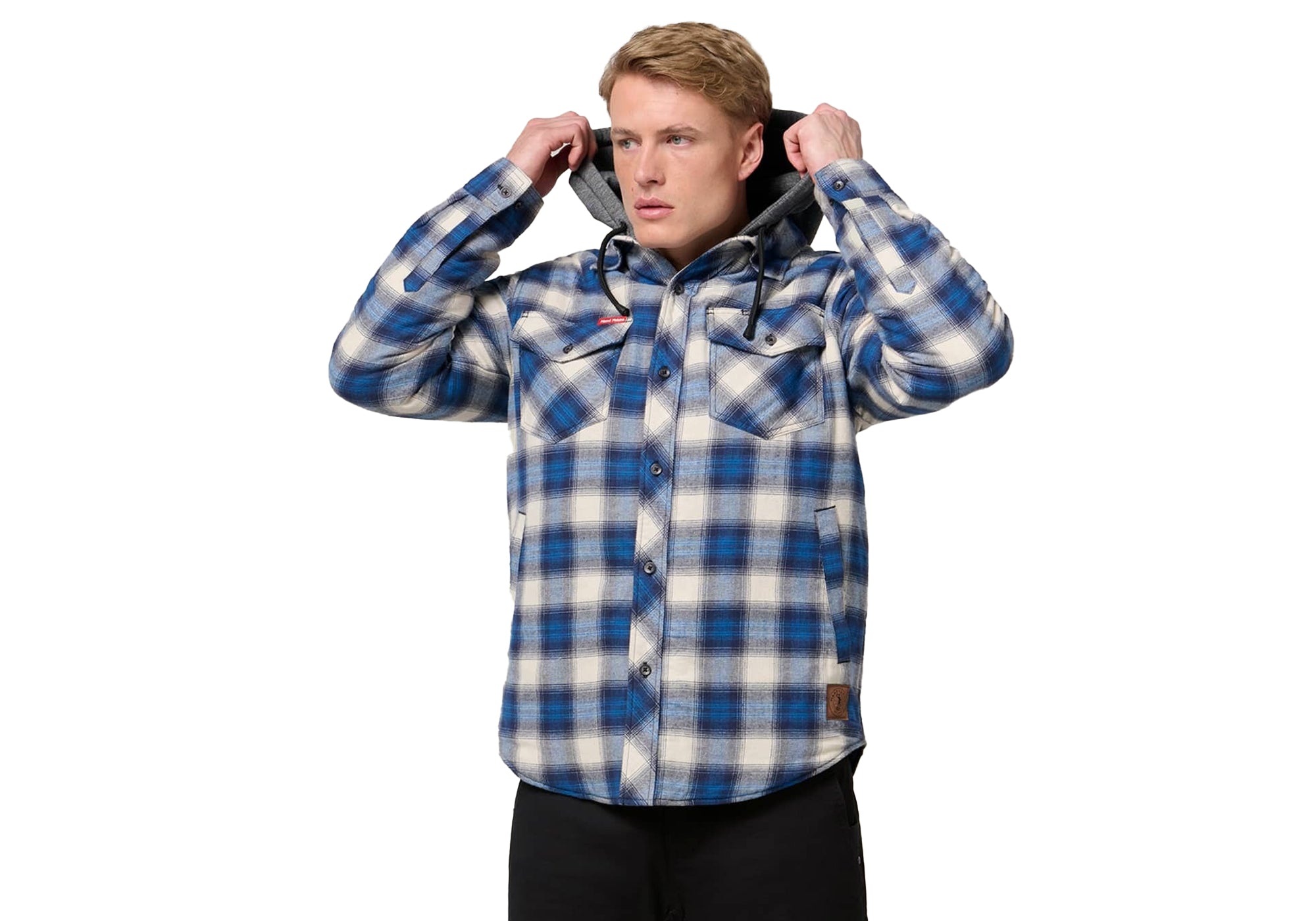 Hard Yakka Mens Heritage Quilted Flannel Hoddie Shacket