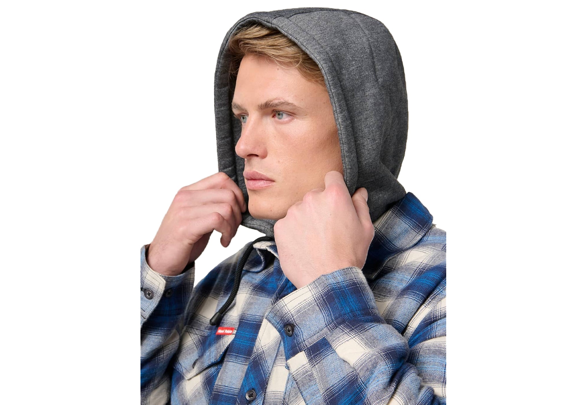 Hard Yakka Mens Heritage Quilted Flannel Hoddie Shacket