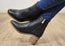 Hush Puppies Superb Womens Leather Comfortable Mid Heel Ankle Boots