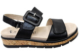 Caprice Arlia Womens Comfortable Wide Fit Leather Adjustable Sandals