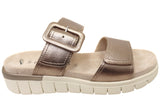 Caprice Adrinnar Womens Comfort Extra Wide Fit Leather Slide Sandals