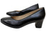 Caprice Dani Womens Comfortable Wide Fit Leather Mid Heel Pumps