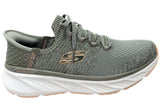 Skechers Womens Slip Ins Relaxed Fit Edgeride Shoes Green Orange