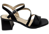 Caprice Danikka Womens Comfortable Wide Fit Leather Mid Heel Sandals