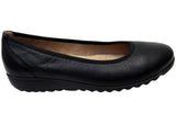 Caprice Dennie Womens Comfortable Wide Fit Leather Ballet Flats Shoes