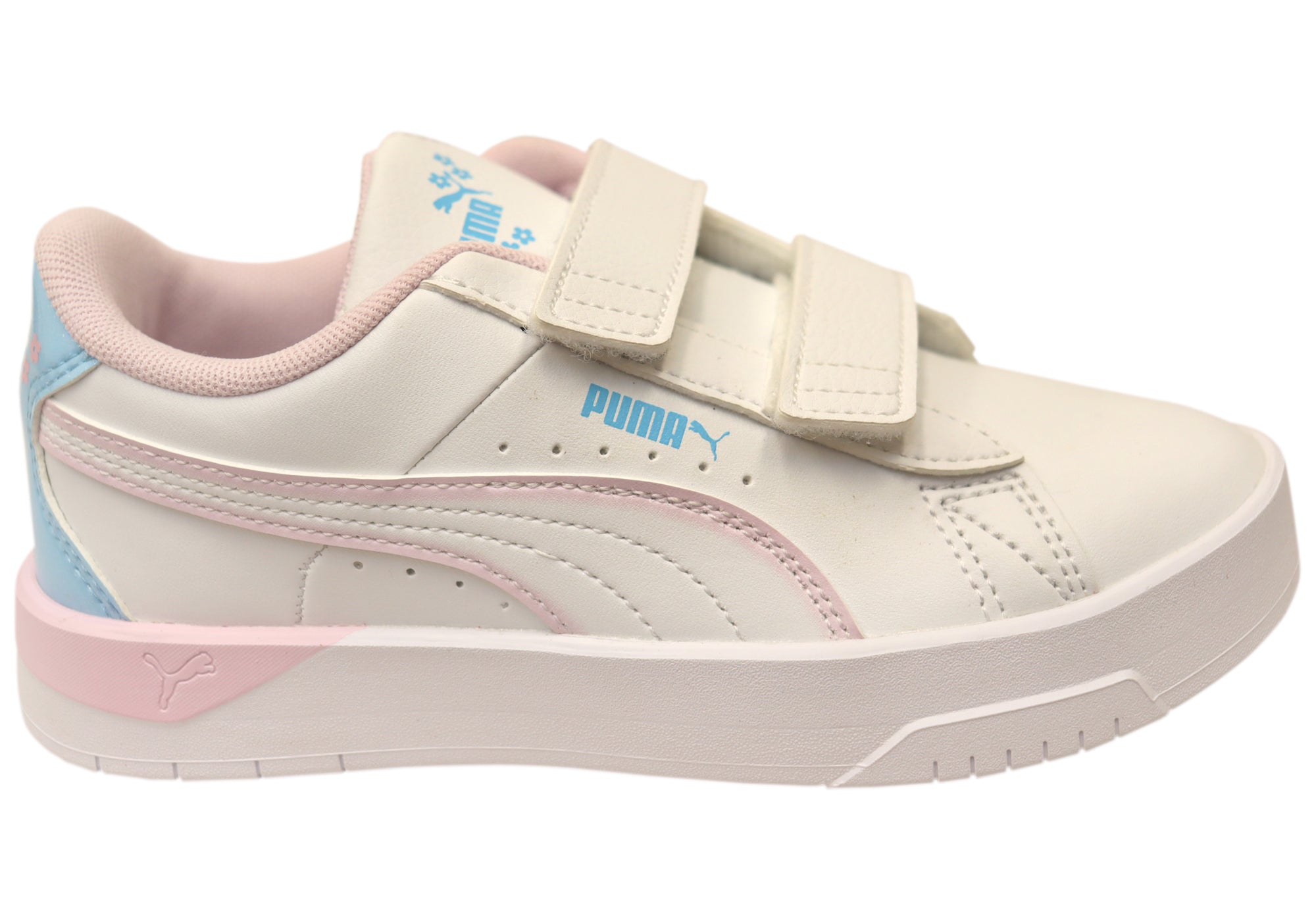 White Pearl Pink Vibrant Blue