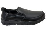 Skechers Mens Slip Ins Work Nampa Broxtin Leather Slip Resistant Shoes