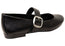 Tamaris Bianka Womens Comfortable Black Leather Mary Jane Shoes