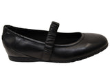 Tamaris Casandra Womens Comfortable Black Leather Mary Jane Shoes