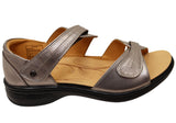 Revere Geneva Womens Comfortable Leather Wide Width Sandals