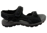 Cabello Comfort Trail Mens Leather Adjustable Strap Sandals