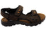 Cabello Comfort Trail Mens Leather Adjustable Strap Sandals