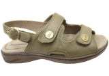 Homyped Waverley Womens Supportive Leather Wide Fit Sandals Olive
