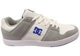 DC Shoes Mens Cure Comfortable Leather Shoes White Grey Blue