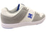 DC Shoes Mens Cure Comfortable Leather Shoes White Grey Blue