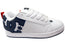 DC Shoes Mens Comfortable Leather Court Graffik Shoes White Navy Red