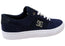 DC Shoes Mens Comfortable Teknic Leather Lace Up Shoes Navy Blue