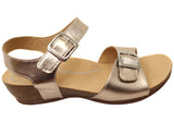 Scholl Orthaheel Jacinta Womens Comfortable Leather Wedge Sandals