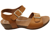 Scholl Orthaheel Jacinta Womens Comfortable Leather Wedge Sandals