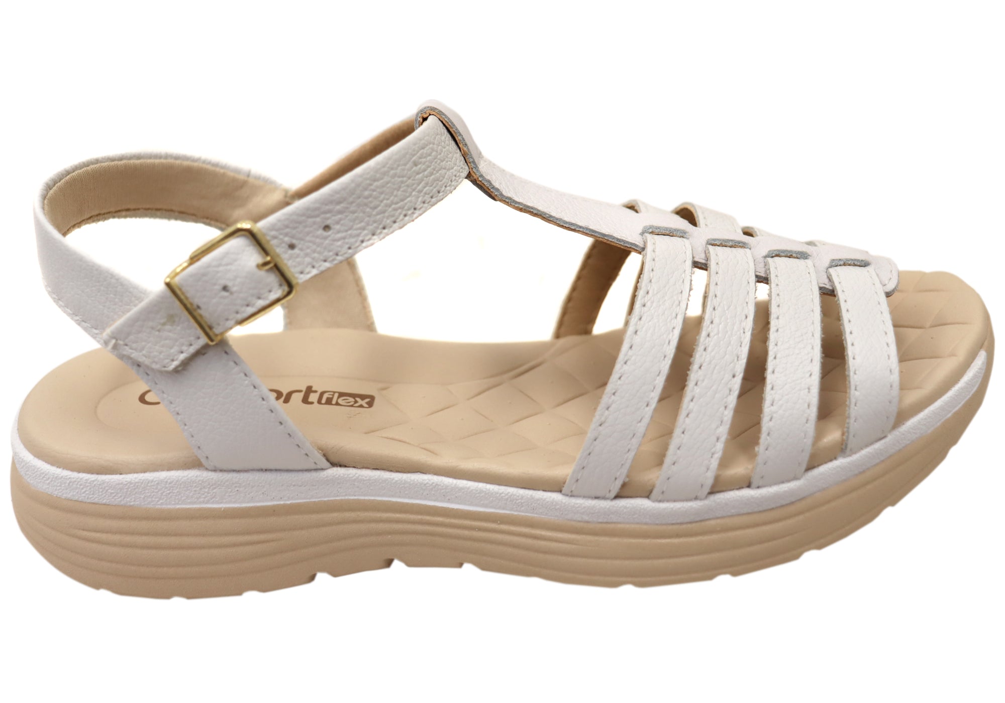 Comfortflex Winslet Womens Leather Sandals With Comfortable Footbed