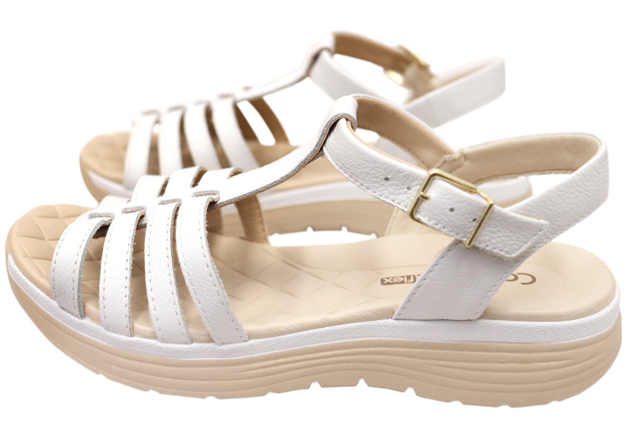 Comfortflex Winslet Womens Leather Sandals With Comfortable Footbed