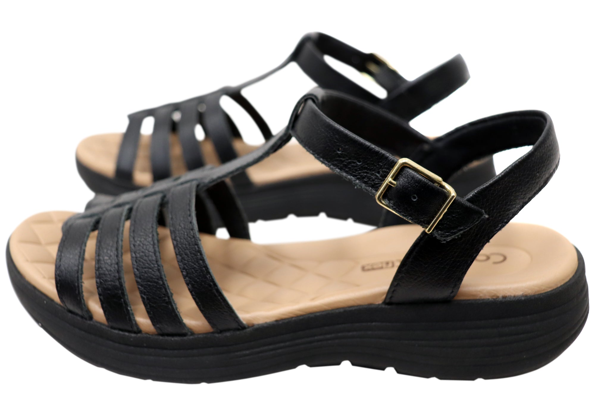 Comfortflex Winslet Womens Leather Sandals With Comfortable Footbed