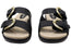 Comfortflex Daphine Womens Leather Slide Sandals With Comfort Footbed