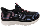 Skechers Womens Slip Ins Summits Plus Bright Wave Shoes Black Multi