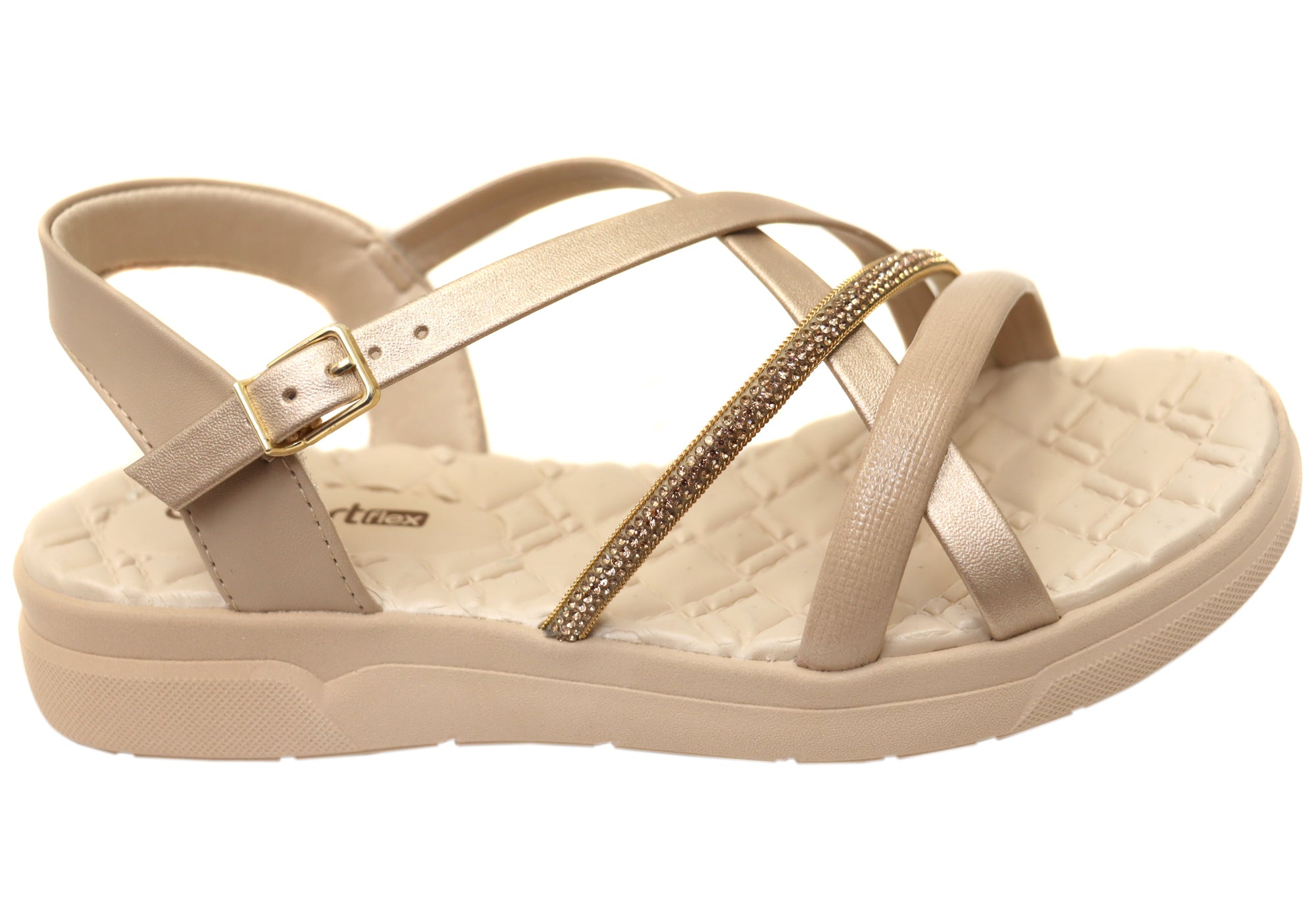 Comfortflex Beatrix Womens Strappy Sandals With Comfortable Footbed