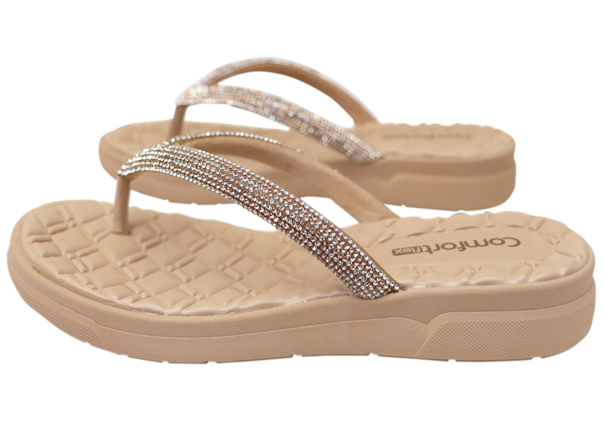 Comfortflex Calypso Womens Thongs Sandals With Comfortable Footbed