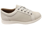 Homyped Carrie Lace Womens White Leather Casual Shoes