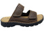 Mironneli Frontier Mens Leather Comfortable Adjustable Slide Sandals