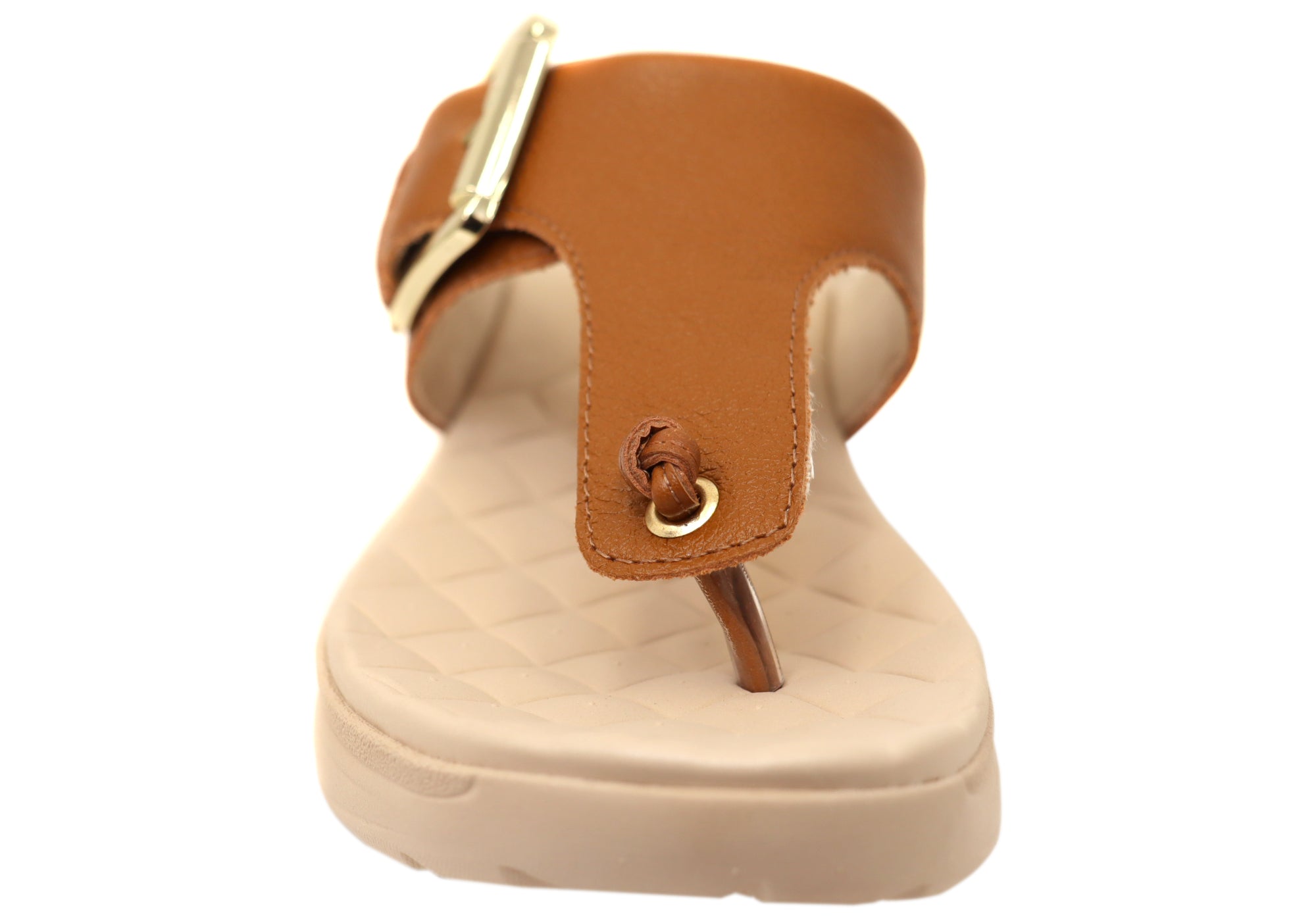 Comfortflex Clover Womens Leather Thongs Sandals With Comfort Footbed