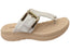 Comfortflex Clover Womens Leather Thongs Sandals With Comfort Footbed