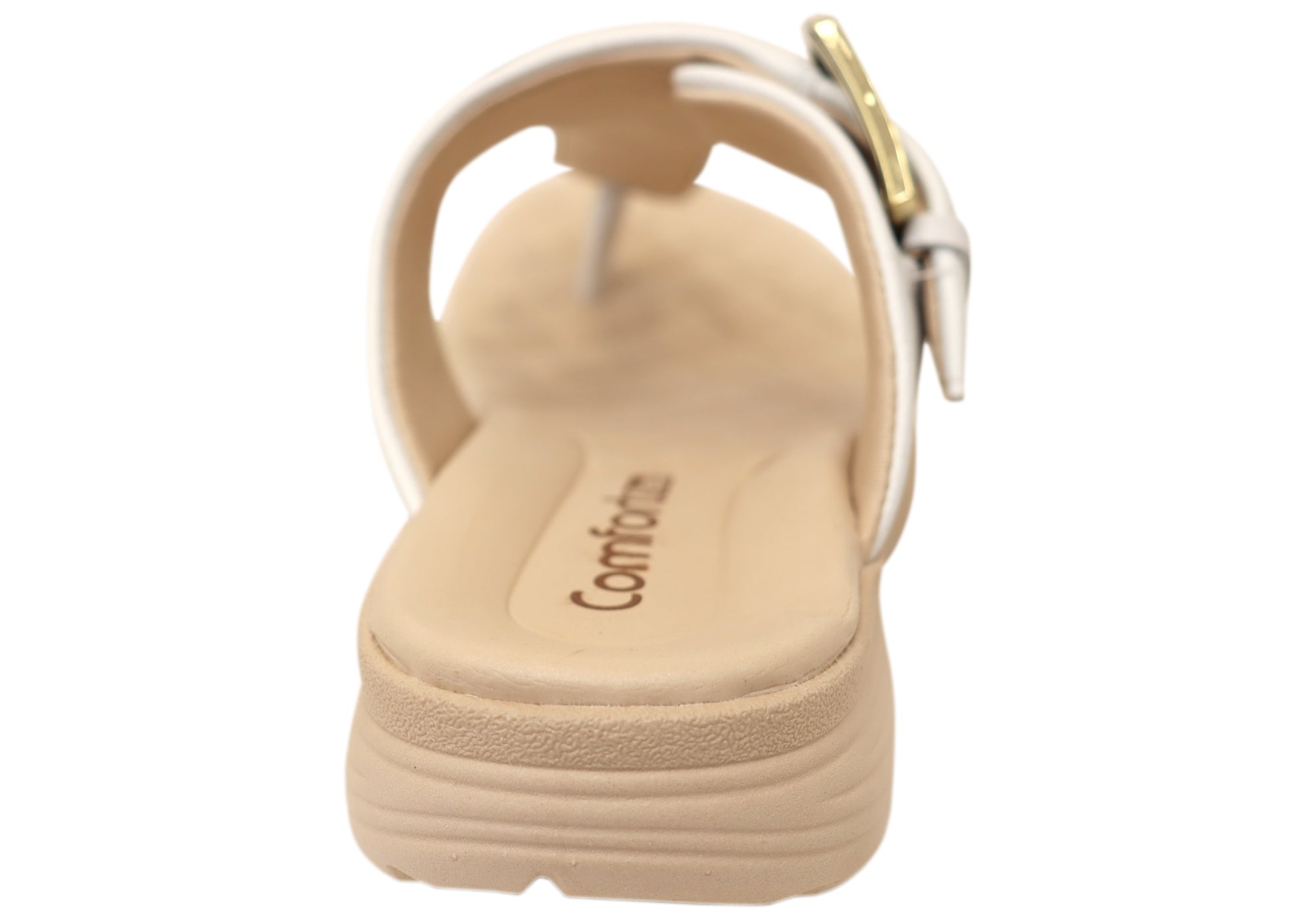 Comfortflex Clover Womens Leather Thongs Sandals With Comfort Footbed