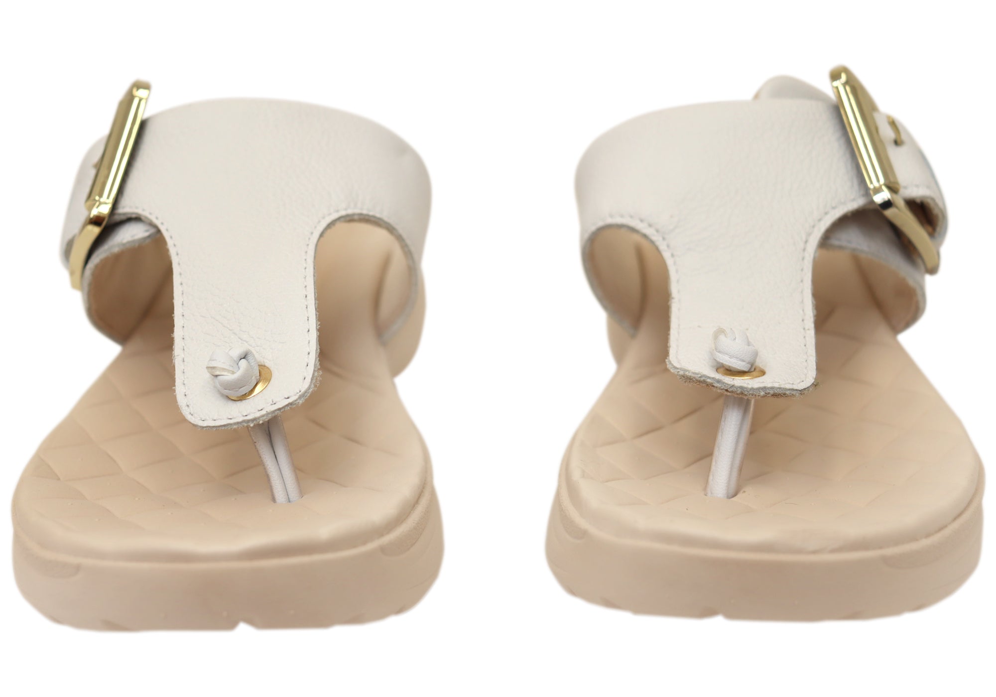 Comfortflex Clover Womens Leather Thongs Sandals With Comfort Footbed