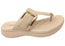 Comfortflex Clover Womens Leather Thongs Sandals With Comfort Footbed