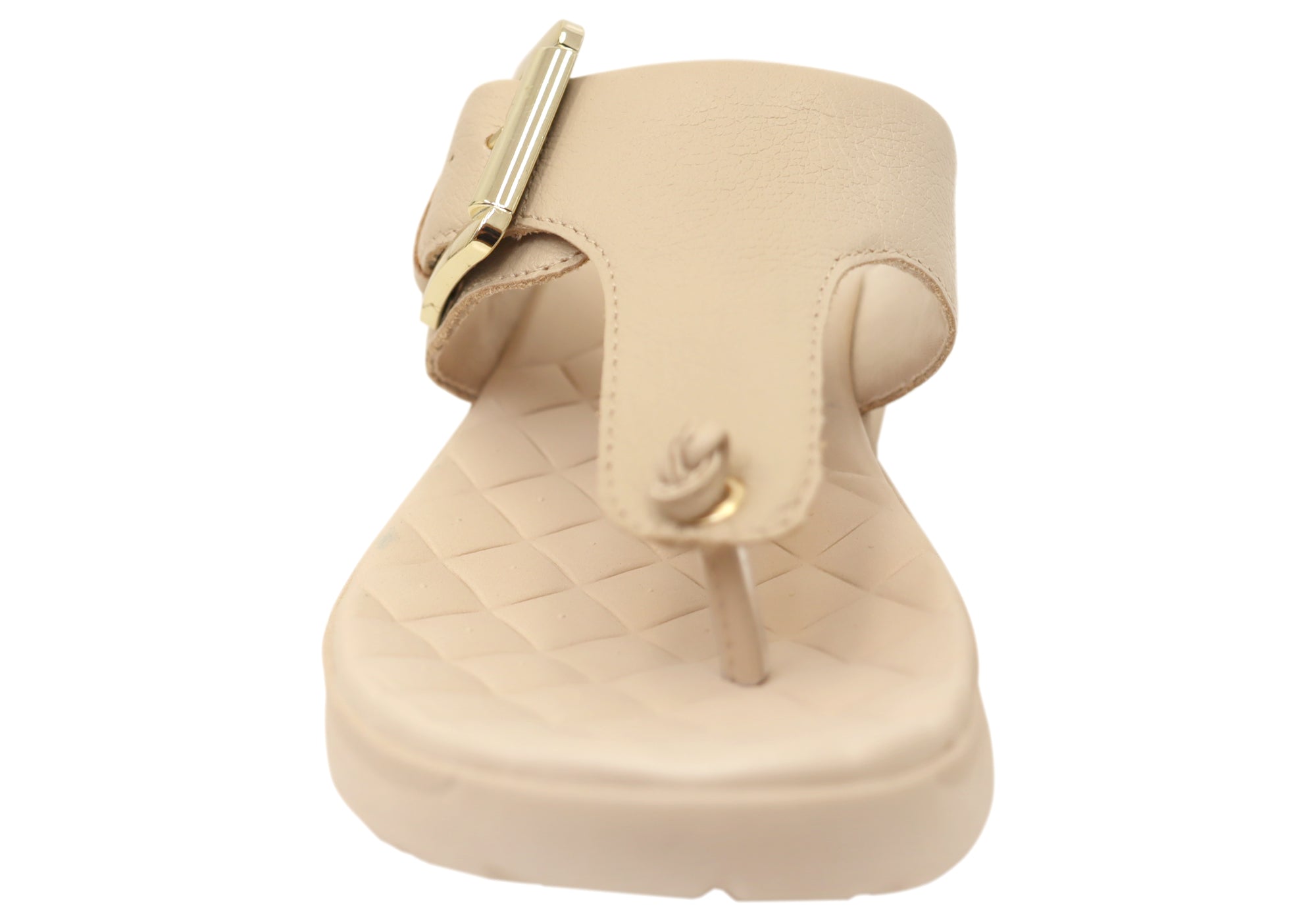 Comfortflex Clover Womens Leather Thongs Sandals With Comfort Footbed