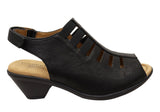 Comfortiva Faye Womens Comfort Footbed Leather Heeled Wide Fit Sandals