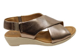 Comfortiva Emilee Womens Comfort Footbed Wide Fit Leather Sandals