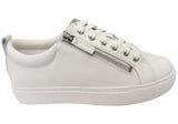 Florsheim Womens Comfortable Leather Sabrina Lace To Toe Sneakers
