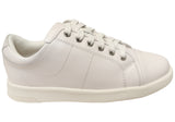 Florsheim Womens Comfortable Leather Crossover Cap Cap Toe Sneakers