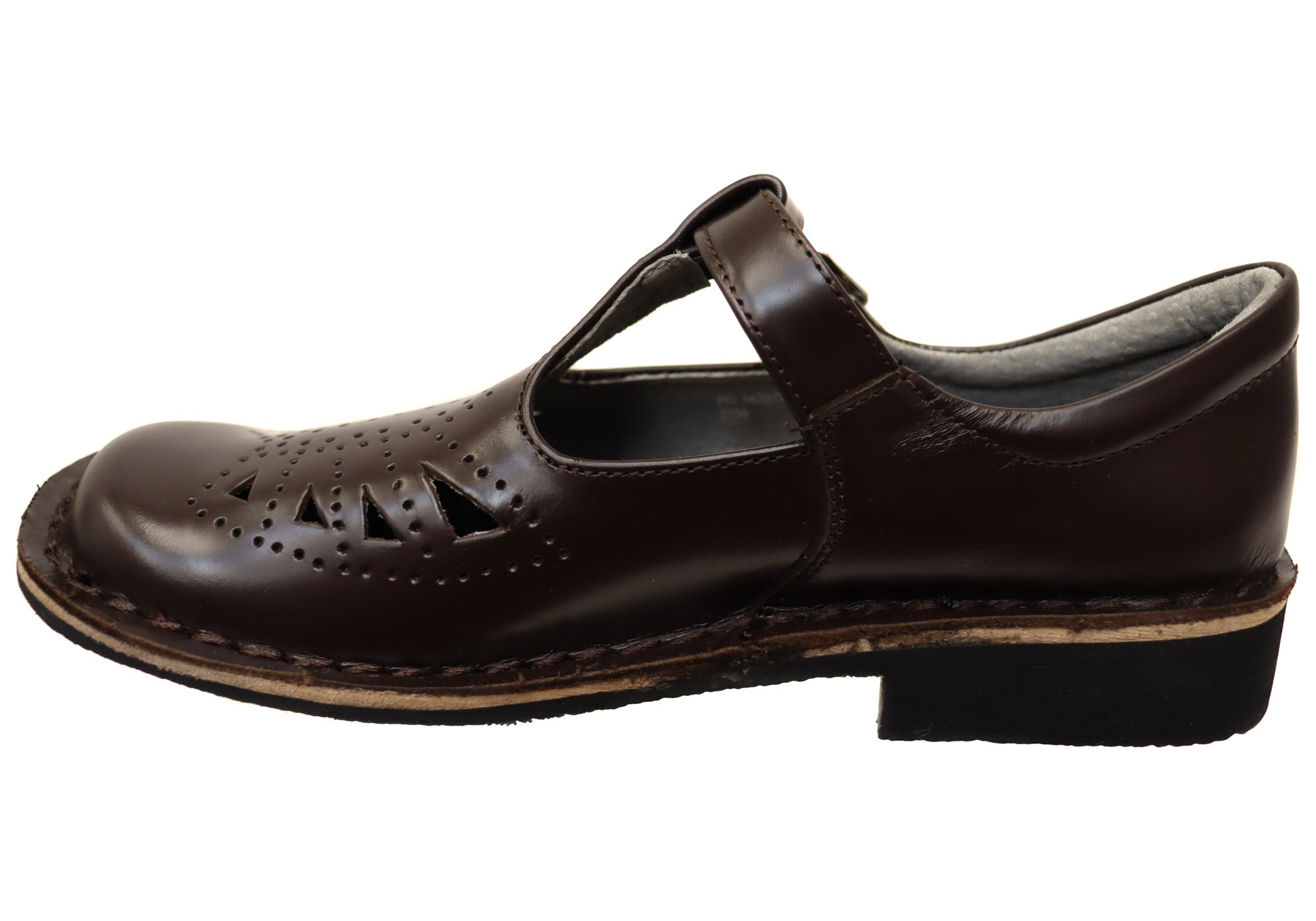 Harrison Indiana II T Bar Senior and Youths Leather School Shoes