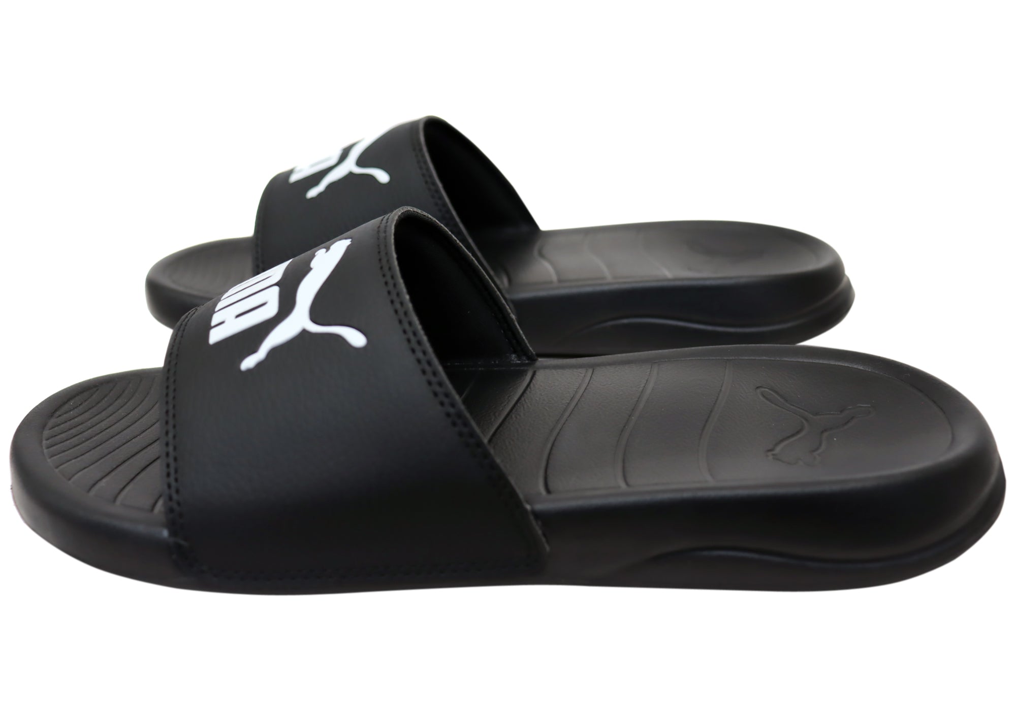 Puma Womens Popcat 20 Comfortable Slides Sandals Black Puma Black