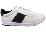 Florsheim Mens Leather EE Extra Wide Crossover 2 Lace To Toe Sneakers