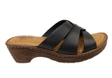Born Rosario Womens Cushioned Comfort Footbed Leather Slides Sandals