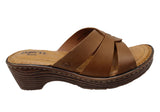 Born Rosario Womens Cushioned Comfort Footbed Leather Slides Sandals