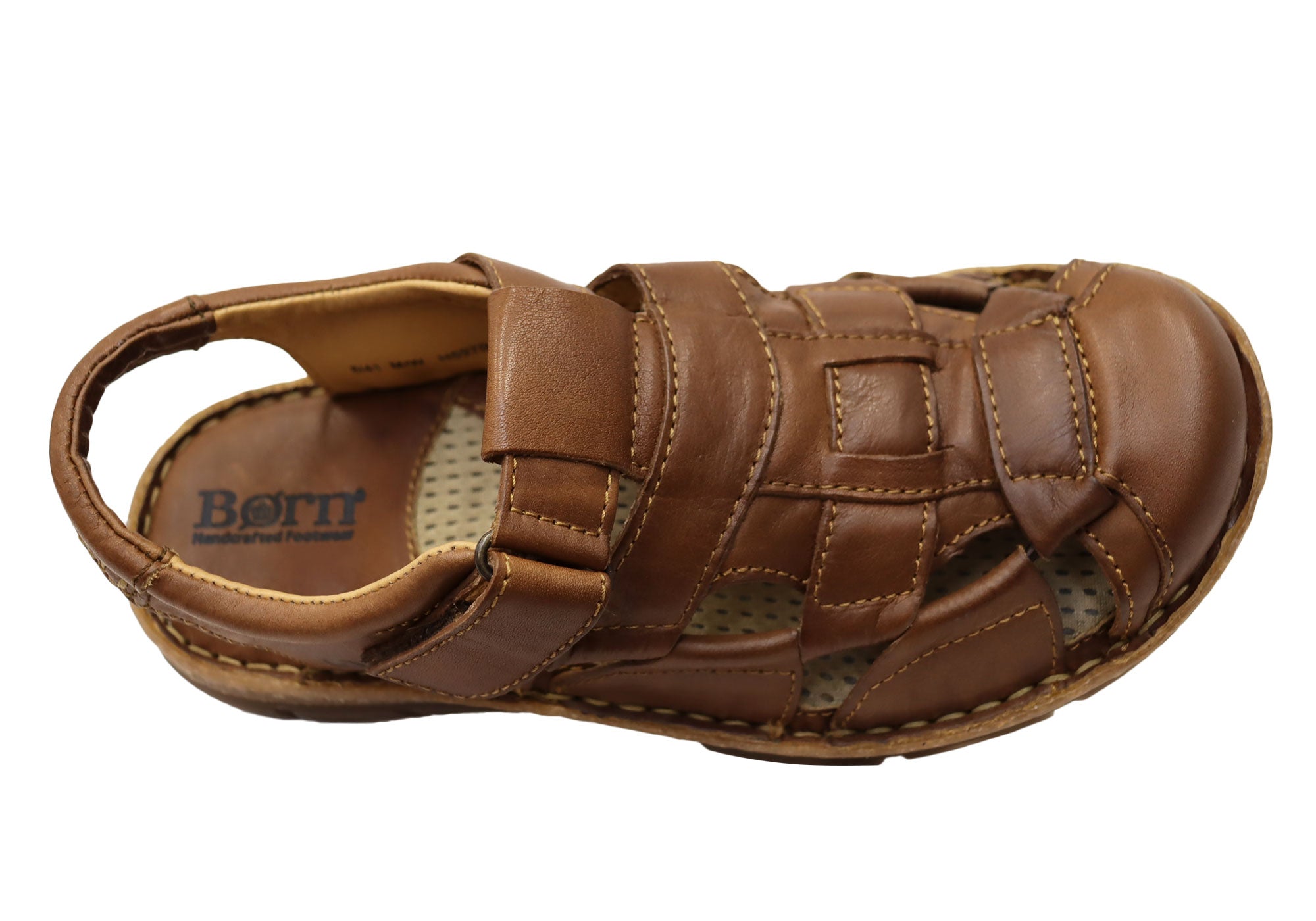 Born Mens Cabot III Leather Closed Toe Sandals With Comfort Footbed